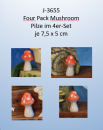 ClayMagic-Gießform - neu – Four Pack Mushroom – Pilze im 4er-Set – je 7,5 x 5 cm - USA