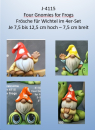 ClayMagic-Gießform - neu – Four Gnomies for Frogs – Frösche für Wichtel im 4er-Set – je 7,5 bis 12,5 cm hoch – 7,5 cm breit - USA