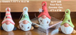 ClayMagic-Gießform - neu – Four Pack Gnome Ornament – Gnom-Ornamente im 4er-Set – je 10,1 x 7,6 cm - USA