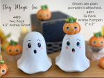 ClayMagic-Gießform - neu – Two Pack Anime Ghost im 2er-Set – je 11,4 x 11,4 cm  (ohne aufmontierte Kürbisse J-4491) – USA