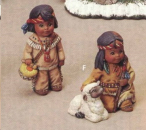 KIMPLE-Indianerkrippe: Trommler und Hirte  – bis 11,4 cm hoch – Schrühware