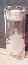 Teelicht-Leuchter aus Glas mit Weihnachtsmotiv - Tannenbaum