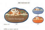 Keramik-Türschild – Lasergravur – 22 x 14 cm – Farb- und Schriftauswahl – Zwei Eulen auf Ast