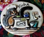 Rohling - Türschild – Küche – 14 cm - mit Bohrlöchern – Schrühware