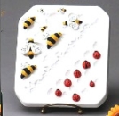 RIVERVIEW–Gießform - neu – Marienkäfer / Bienen / Gras im 20er-Set  - 1,3 bis 17,8 cm – USA