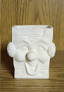 Tüte – Stiftebehälter - Clown – 10 cm hoch – innen glasiert - Schrühware – Sonderangebot