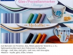 Glas- und Porzellanmarker - spülmaschinenfest durch Einbrennen – Strichstärke 1 – 2 mm – silbermetallic
