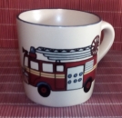 Keramik-Tasse  - Becher mit Wunschtext – Motiv: 1 x Feuerwehr – Fire Truck