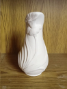 Designervase mit Blumen-Motiv – 19,5 cm – Schrühware – Restbestand – Sonderangebot