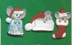 ALBERTAS–Gießform – neu – Mäuse (3) – Ornament – Hänger – je bis 3,5 cm – Design auf Vorder-​ und Rückseite