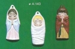 ALBERTAS–Gießform – neu – Heilige Familie (3) – Ornament – Hänger – je bis 4 cm – Design auf Vorder-​ und Rückseite