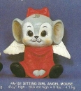 Valentins - Maus - Engel sitzend - 10,6 cm hoch - Bisque