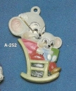 ALBERTAS–Gießform – neu – Maus mit Baby im Schaukelstruhl – Hänger – 9,2 cm – Design auf Vorder-​ und Rückseite
