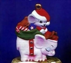 ALBERTAS–Gießform – neu – Maus auf Elefant – Ornament – Hänger – 9,2 cm – Design auf Vorder-​ und Rückseite