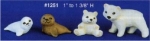 Seehunde und Eisbären (4) - 2,5 - 3,5 cm hoch - Schrühware