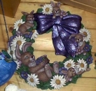 Osterkranz - Hasenkranz mit Schleife - 40,5 cm Durchmesser - Schrühware
