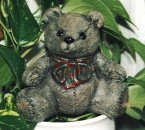 Teddybär mit Schleife – 13 cm hoch – Schrühware