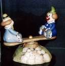 Spieluhr - Wippe mit Clowns - Schrühware