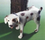 Großer pinkelnder Hund – 35 cm lang - 24 cm hoch - Schrühware