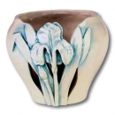 Blütenwindlicht - Iris - 13 x 11 cm - Schrühware
