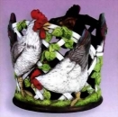Windlicht Hahn & Henne – 17,5 cm hoch - Schrühware