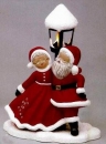 Large Dancing Santas – Tanzendes Weihnachtspaar – 23,5 cm hoch – ohne Basis und ohne Laterne – Schrühware