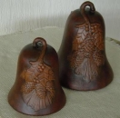 Zapfenglocken im 2er-Set - 8 und 13 cm hoch- Schrühware