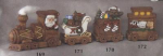 CERAMIC EMPORIUM-Gießformen (4) - gebraucht – Weihnachtszug - Lok mit 3 Waggons - insgesamt 40 cm lang - noch gute Gießformen