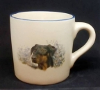 Keramik-Tasse - Becher mit Wunschname – Motiv: 1 x Hund – Dobermann