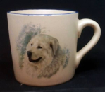 Keramik-Tasse  - Becher mit Wunschname – Motiv: 1 x Maremma-Schäferhund – Hund