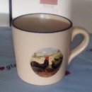 Keramik-Tasse - Becher mit Wunschname – Motiv: 1 – Hahn und Henne – 50 mm
