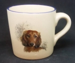 Keramik-Tasse  - Becher mit Wunschtext – Motiv: 1 x Hund – Langhaardackel