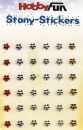 1HobbyFun - Stony-Stickers - Acryl-Blume mini - bunt