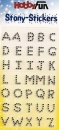 1HobbyFun - Stony-Stickers - Strass-Buchstaben - kristall