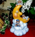 Spieluhr - Teddy auf Mond - Schrühware