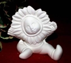Sonnenblumenkind – mini – Hände unten – 8,2 cm hoch - Schrühware