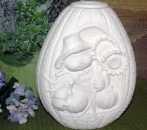 Vase - Teelichthalter - Windlicht - groß - Vogelscheuche mit Sonnenblumen - 25 cm hoch – Schrühware