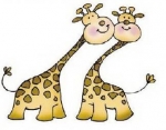 Decal - Giraffenpaar - 3 x 3,5 cm