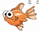 Decal - Fisch - Goldfisch 5 cm