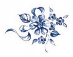 Decal - Blume blau - 40 x 60 mm