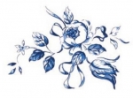 Decal - Blume blau - 70 x 95 cm