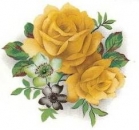 Decal - Yellow Rose - 11 cm