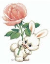 Decal - Hase mit Rose - 50 mm