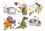 Decal - Tiere - 6-er-Satz - je 35 x 40 mm
