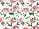 Decal - EXOTIC BIRDS CHINTZ - 1/4 Bogen