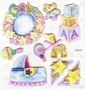Handgearbeitete selbstklebende 3D-Sticker - Baby