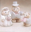 Teddy-Brautpaar und Ringträger (3) - is 13 cm hoch - Schrühware