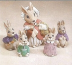 Hasenmama mit 4 Kindern – bis 10 cm hoch - Schrühware