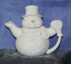 Schneemann-Teekanne – 18 cm hoch - Schrühware