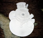 Schneemannplatte – 30 cm lang - Schrühware